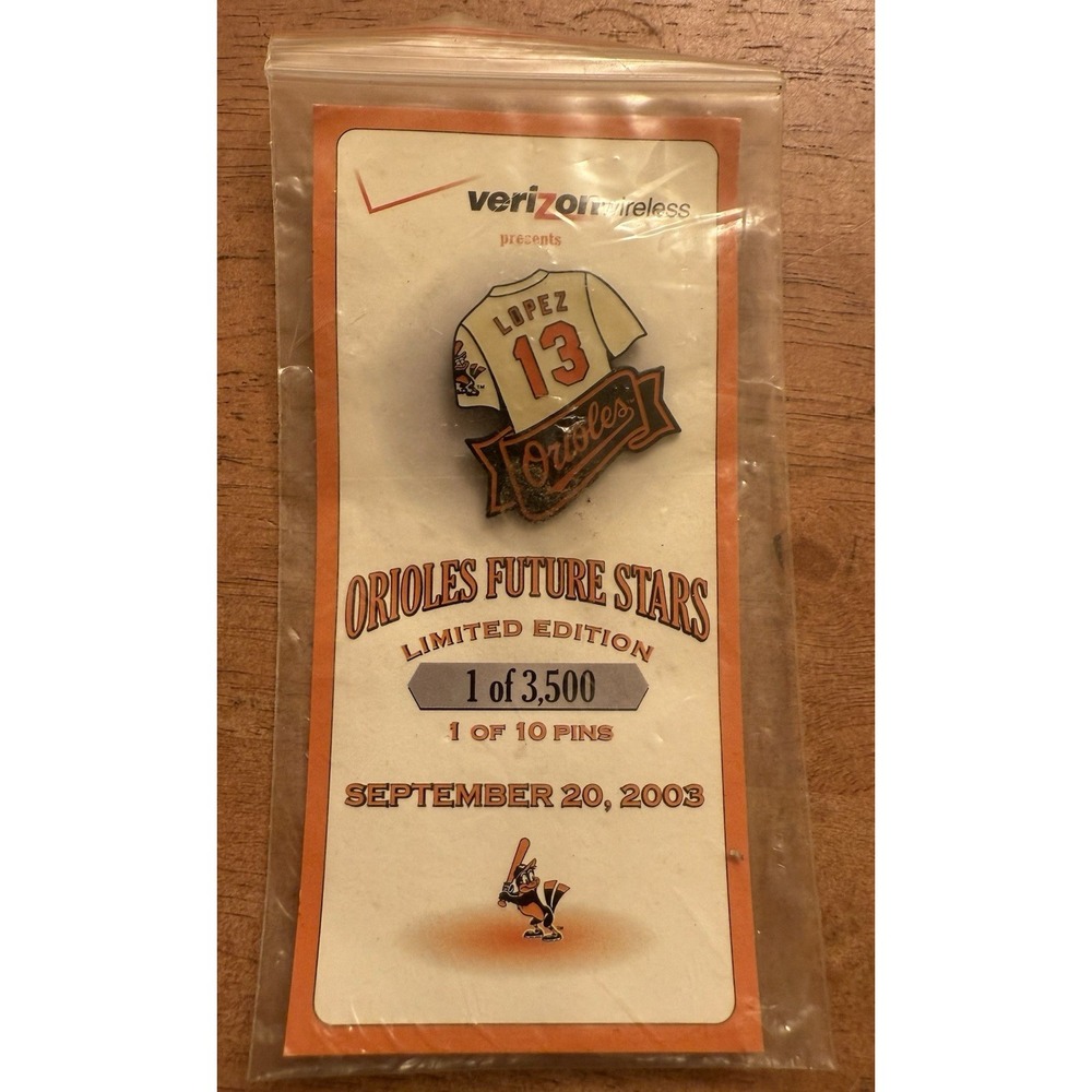 Lopez #13‎ 2003 Baltimore ORIOLES FUTURE STARS Limited Edition /3500 PIN RARE
